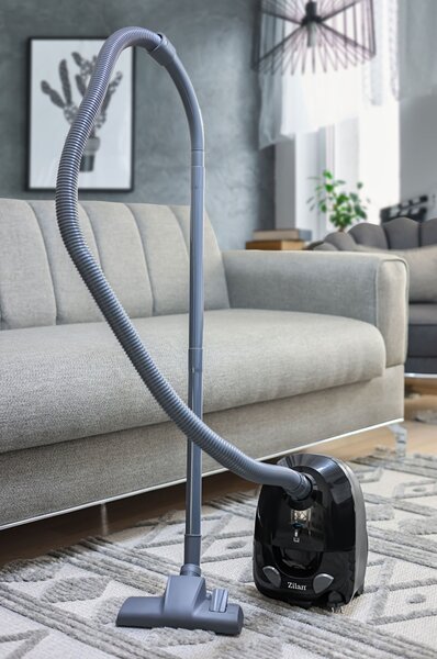 Aspirator cu sac ZILAN ZLN-8471,Negru Capacitate sac textil 2.0 l, Putere 1200W, Cordon electric retractabil 5 m