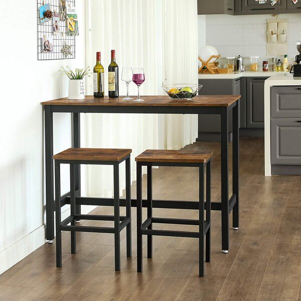 Set Masa tip Bar Vasagle, 120x60x90cm/40x30x65cm