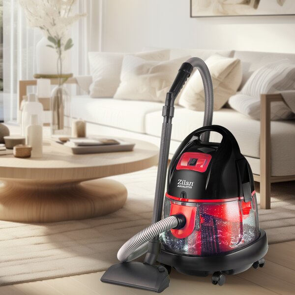 Aspirator ZILAN ZLN8945R Rosu cu filtrare prin apa si uscata,2000W