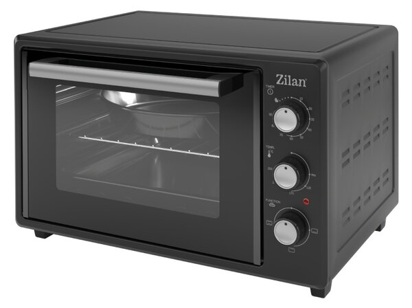 Cuptor electric Zilan ZLN5323 Gusto, Capacitate 35L, Temperatura maxima 250C, Timer, Element incalzire ascuns, Putere 1800W, Negru