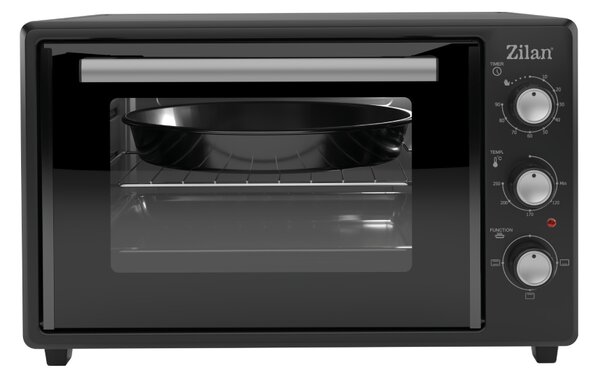 Cuptor electric Zilan ZLN5323 Gusto, Capacitate 35L, Temperatura maxima 250C, Timer, Element incalzire ascuns, Putere 1800W, Negru
