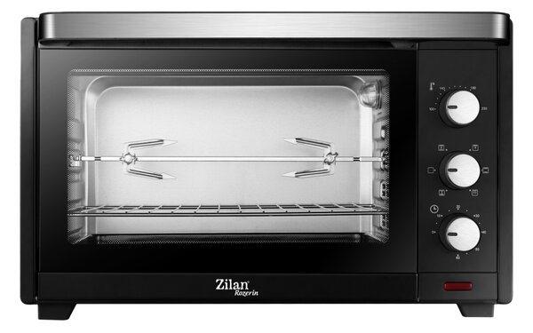 Cuptor electric Zilan ZLN1024 Rozerin, Convectie, 2000 W, 45 Litri, Temperatura Reglabila, Geam Duble, Negru
