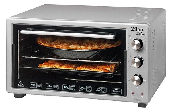 Cuptor Electric ZILAN HELSON ZLN3130 - 45L, 1300W, Timer 90 min, Temperatura max 300 C, 2 Tavi Incluse