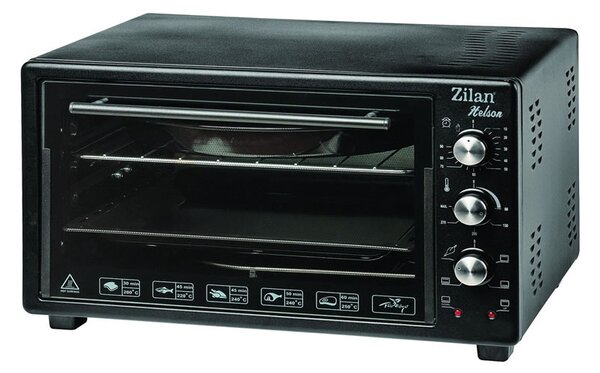 Cuptor Electric Zilan Helson ZLN3130, 45L, 1300W, Timer 90 min, Termostat 300 C, Negru