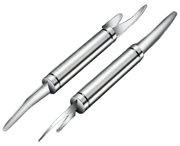 Set 2 ustensile pentru curățat creveți, cu 2 capete, 23 cm