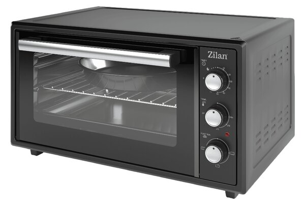 Cuptor electric Zilan ZLN5649, Putere 2000W, Capacitate 45L, Timer, Termostat, 3 trepte putere, interior emailat, Negru