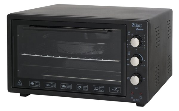 Cuptor Electric Zilan Helson ZLN3130, 45L, 1300W, Timer 90 min, Termostat 300 C, Negru