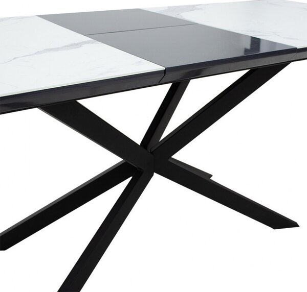 Masa Palan Extensibila Negru - Alb Gri 200x80x77 cm