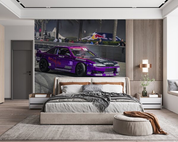 Fototapet Mașină violet pe o pistă, Fototapet designer, Fototapet populare, u95539 - Tapeko.ro