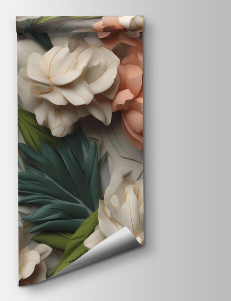 Fototapet Flori delicate cu verdeață luxuriantă, Fototapet flori 3D, Fototapet populare, u95592 - Tapeko.ro
