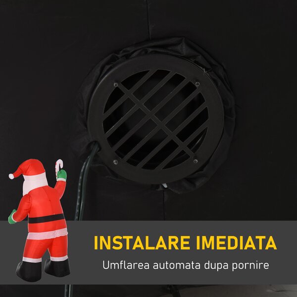 Mos Craciun gonflabil cu lumini LED, decoratiune de craciun, decoratiune gonflabila de Craciun 125x95x243 cm HOMCOM | Aosom Romania