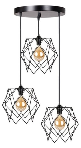 Lustra cu trei lumini PWL-1037, E27 negru, 30x85 cm