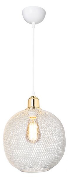 Lustra cu o singura lumina PWL-0977, E27 alb-auriu, 26x70 cm