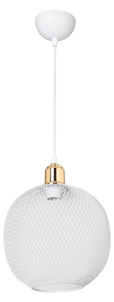 Lustra cu o singura lumina PWL-0977, E27 alb-auriu, 26x70 cm
