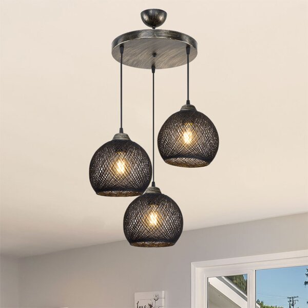 Lustra cu trei lumini PWL-1121, E27 negru-bronz, 40x80 cm