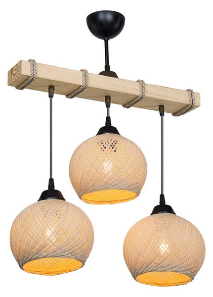 Lustra cu trei lumini PWL-1120, E27 crem-natural, 50x20x63 cm