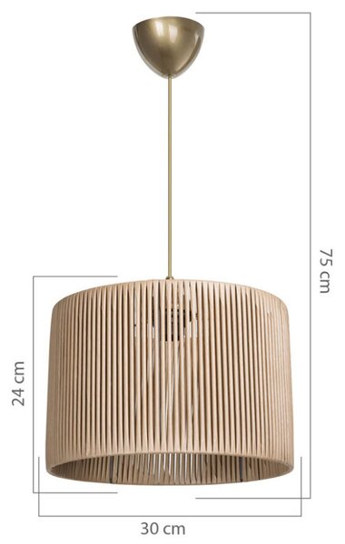 Lustra cu o singura lumina PWL-1118, E27 natural, 30x75 cm