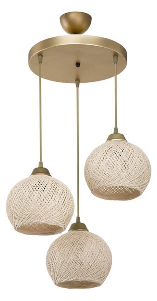 Lustra cu trei lumini PWL-1121, E27 crem-auriu, 40x75 cm