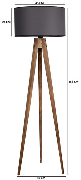 Lampadar Tripod Maro Gri