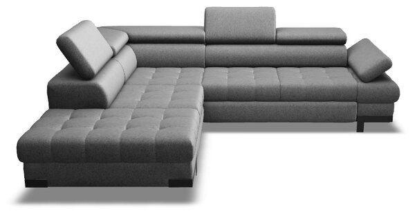Coltar extensibil SELVA L, sezlong stanga, stofa clasica gri - Austin