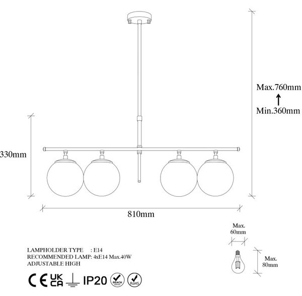 Lustra Roe - 10780 Auriu stralucitor