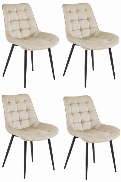 Set 4 Scaune Bucatarie/Dining Joy Bej Catifea