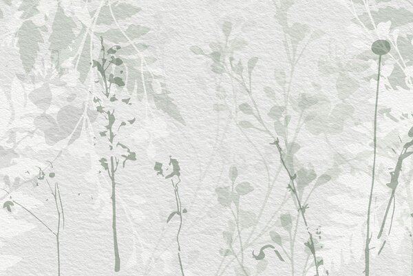 Fototapet Siluete botanice delicate, în nuanțe delicate, Fototapet flori, Fototapet populare, u96104 - Tapeko.ro