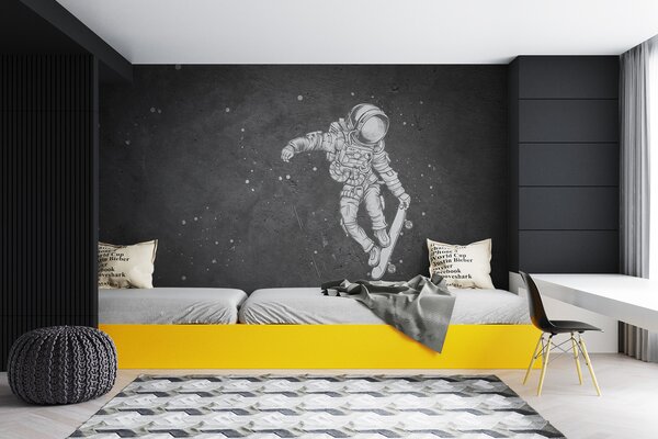 Fototapet Desen de un astronaut pe un skateboard, Fototapet băieți, Fototapet populare, u96123 - Tapeko.ro