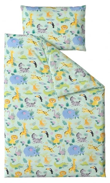 Lenjerie de pat din bumbac pentru patut JUNGLE JOY colorata Dimensiune lenjerie de pat: 40 x 60 cm | 100 x 135 cm