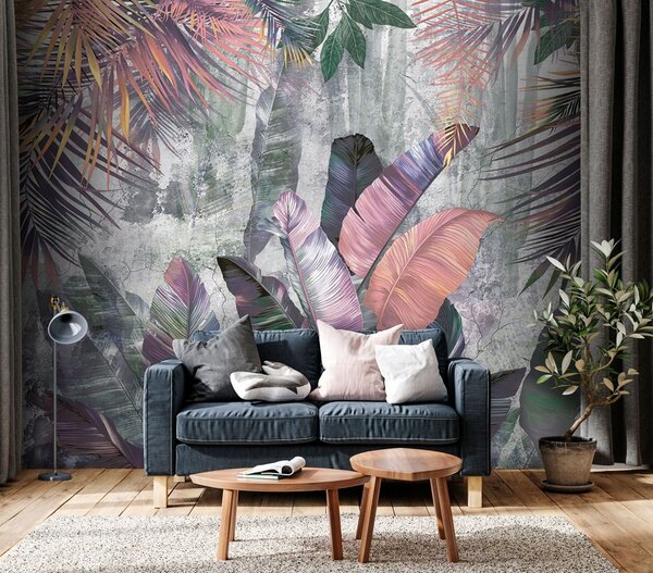Fototapet Frunze tropicale în nuanțe delicate de pastel, Fototapet frunze, Fototapet populare, u96338 - Tapeko.ro