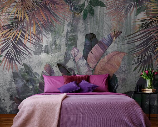 Fototapet Frunze tropicale în nuanțe delicate de pastel, Fototapet frunze, Fototapet populare, u96338 - Tapeko.ro