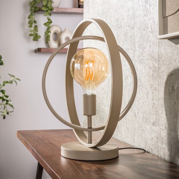 Zijlstra Lampa de masă Turn Around, bej, înălțime 43 cm, metal, E27, Bej, Camera de zi / sufragerie, Metal, Modern