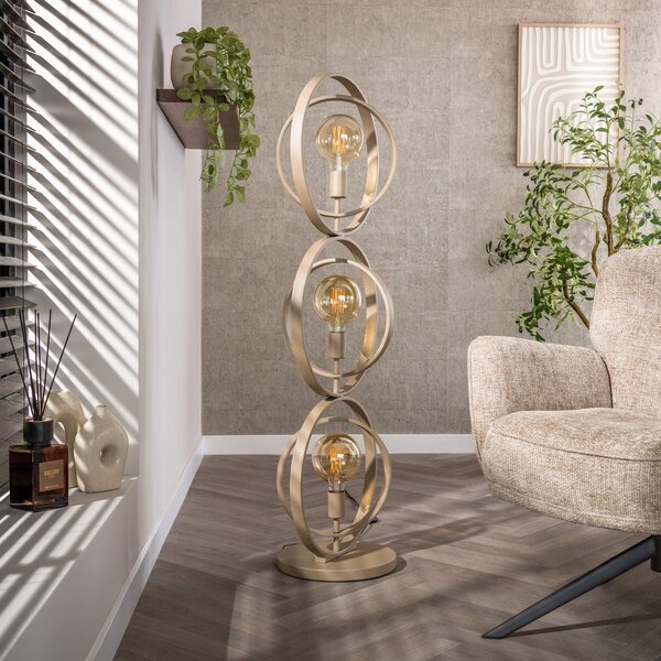 Zijlstra Lampadar Turn Around, bej, 3 becuri, înălțime 124 cm, E27, Bej, Camera de zi / sufragerie, Metal, Modern