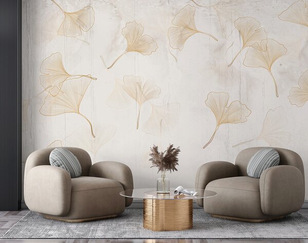 Fototapet Frunze delicate de ginkgo pe un fundal senin, Fototapet designer, Fototapet populare, u96467 - Tapeko.ro