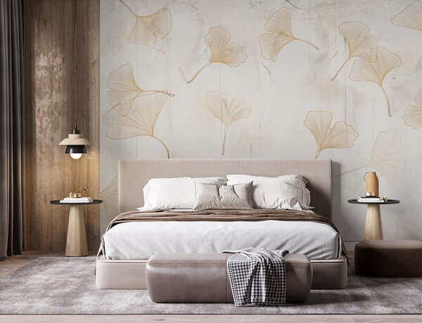 Fototapet Frunze delicate de ginkgo pe un fundal senin, Fototapet designer, Fototapet populare, u96467 - Tapeko.ro
