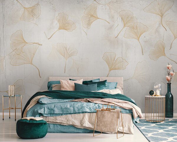 Fototapet Frunze delicate de ginkgo pe un fundal senin, Fototapet designer, Fototapet populare, u96467 - Tapeko.ro