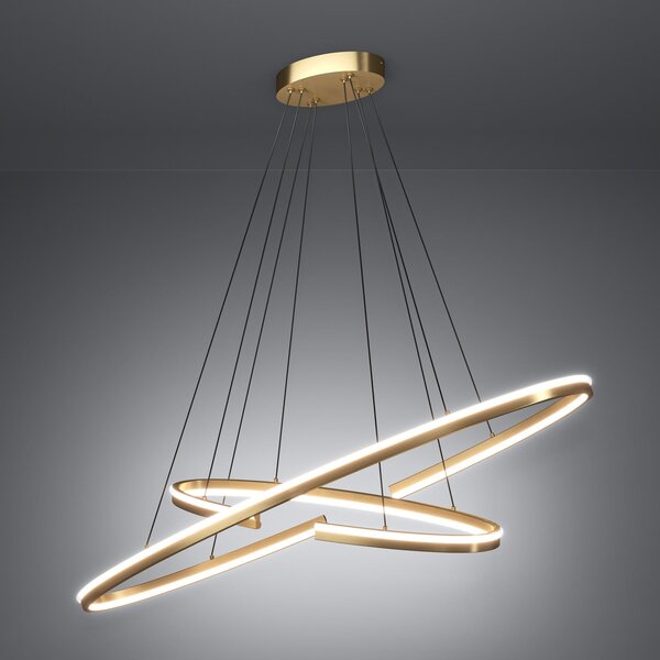 Stars of Light Lampă suspendată LED Bogado, aurie, 120 cm, CCT dimabilă, reglabil, Auriu / Alamă, Camera de zi / sufragerie, Metal, Modern