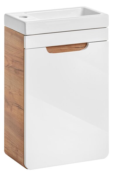 Comad Aruba White dulap 40x22x60 cm sub chiuveta pe perete alb-stejar ARUBAWHITE826FSC