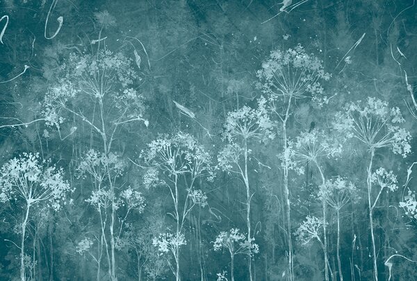 Fototapet Design artistic floral pe fundal texturat, Fototapet flori, Fototapet populare, u96551 - Tapeko.ro