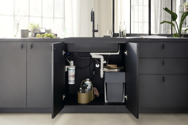 Hansgrohe Aqittura M91 baterie de bucatarie cu filtru pe picior negru 76801670