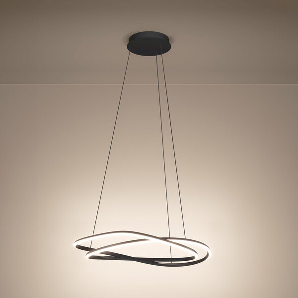 Stars of Light Lampă suspendată LED Guntin, gri, 62 cm, metal, CCT, reglabil, Gri, Camera de zi / sufragerie, Metal, Modern