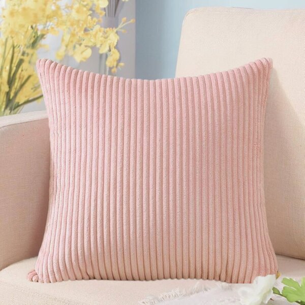 Husă elegantă pentru pernă decorativă din catifea, 45 x 45 cm – Roz