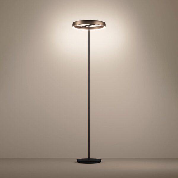 Stars of Light Lampadar LED Trabuco, negru/maro, 175 cm, reglabil, Maro / Rugină, Camera de zi / sufragerie, Aluminiu, Modern