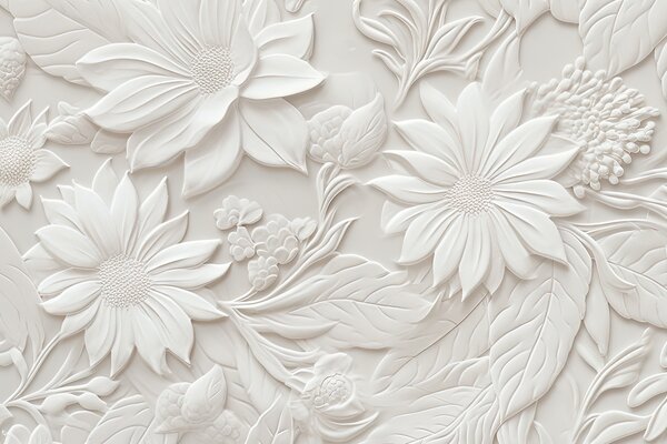 Fototapet Un model floral elegant, cu detalii delicate, Fototapet frunze, Fototapet populare, u96695 - Tapeko.ro