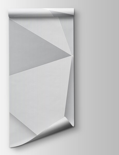 Fototapet Model triunghiular alb, Fototapet geometric 3D, Fototapet populare, u96897 - Tapeko.ro