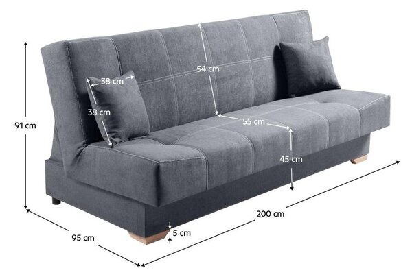 Canapea extensibilă Gona (gri) (cu sp. depozitare). 1096924