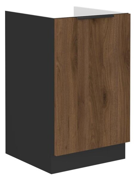 Dulap inferior chiuvetă Monzesa 50 ZL 1F BB (nuc okapi + negru) . 1096938