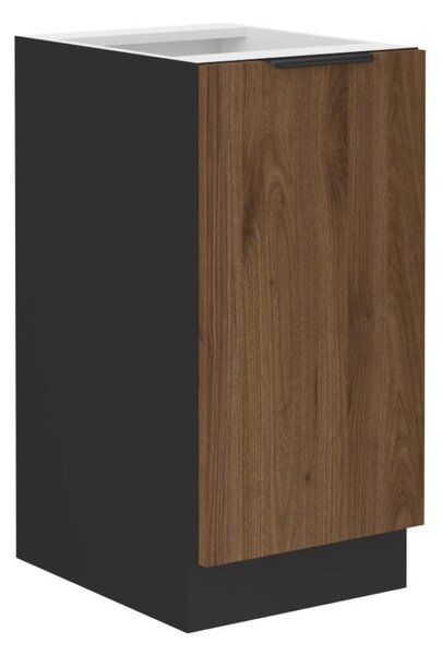 Dulap inferior de bucătărie Monzesa 40 D 1F BB (nuc okapi + negru) . 1096941