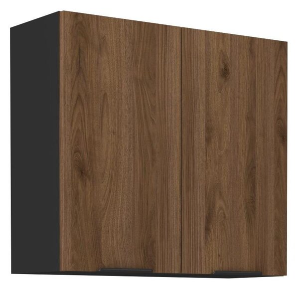Dulap superior de bucătărie Monzesa 80 G 72 2F (nuc okapi + negru) . 1096947