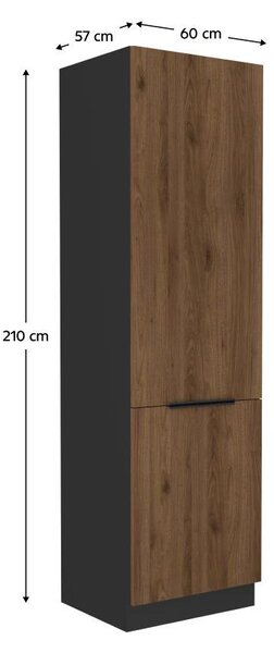 Dulap de bucătărie pentru alimente Monzesa 60 DK 210 2F (nuc okapi + negru . 1096968